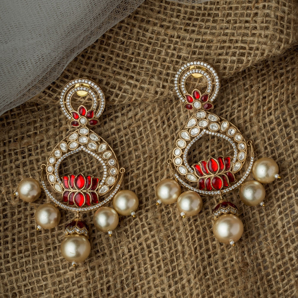 Red Pair of Earrings