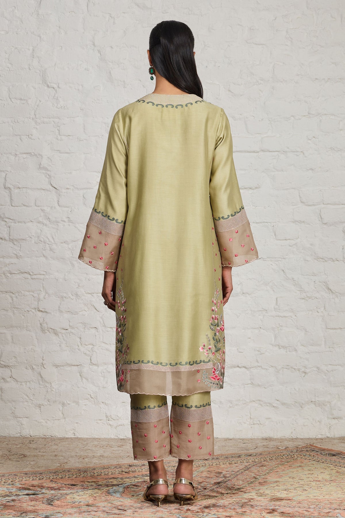 Sage Green Long Kurta Set