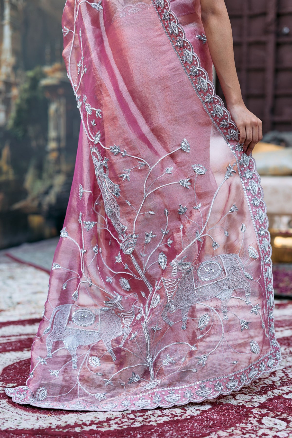 Krishna Shveta Saree Set