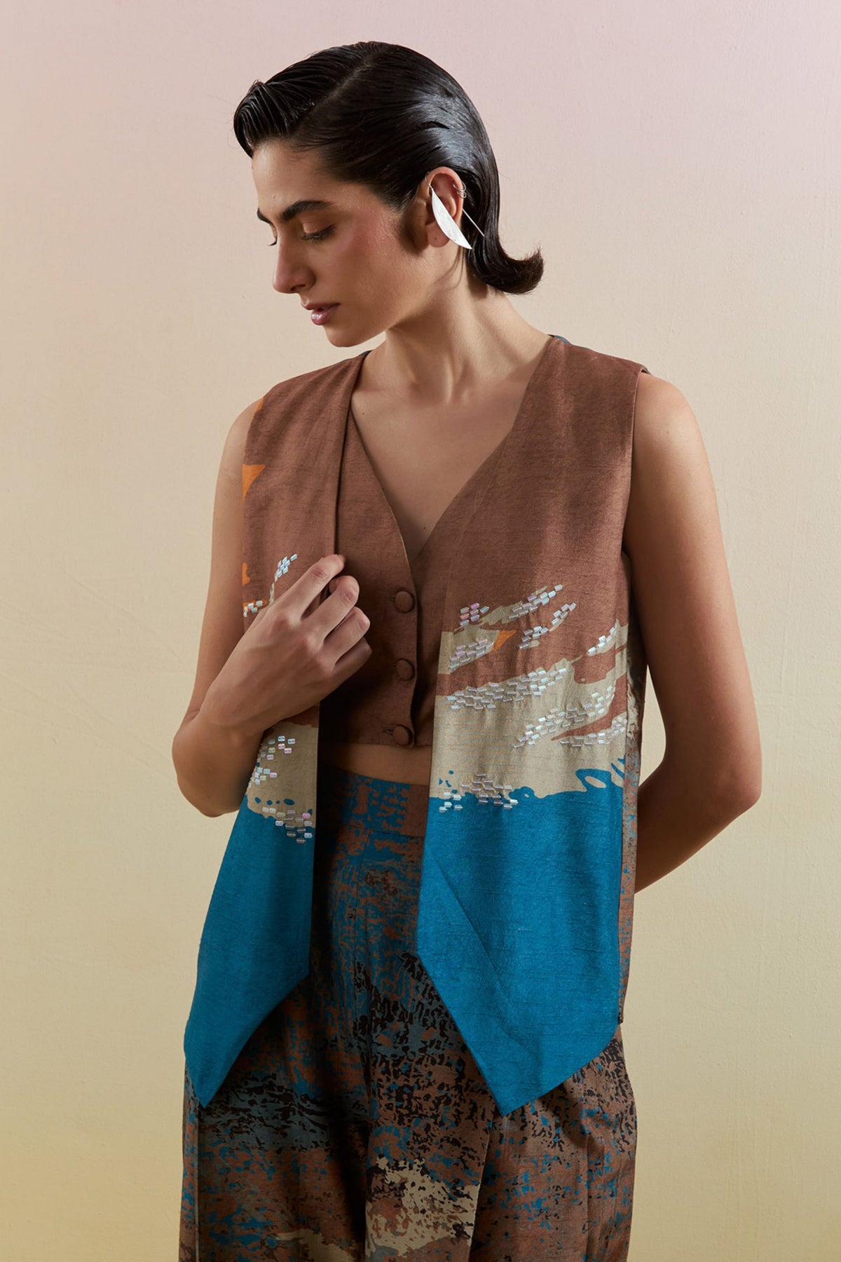 Gliss Brown & Blue Co-ord Set