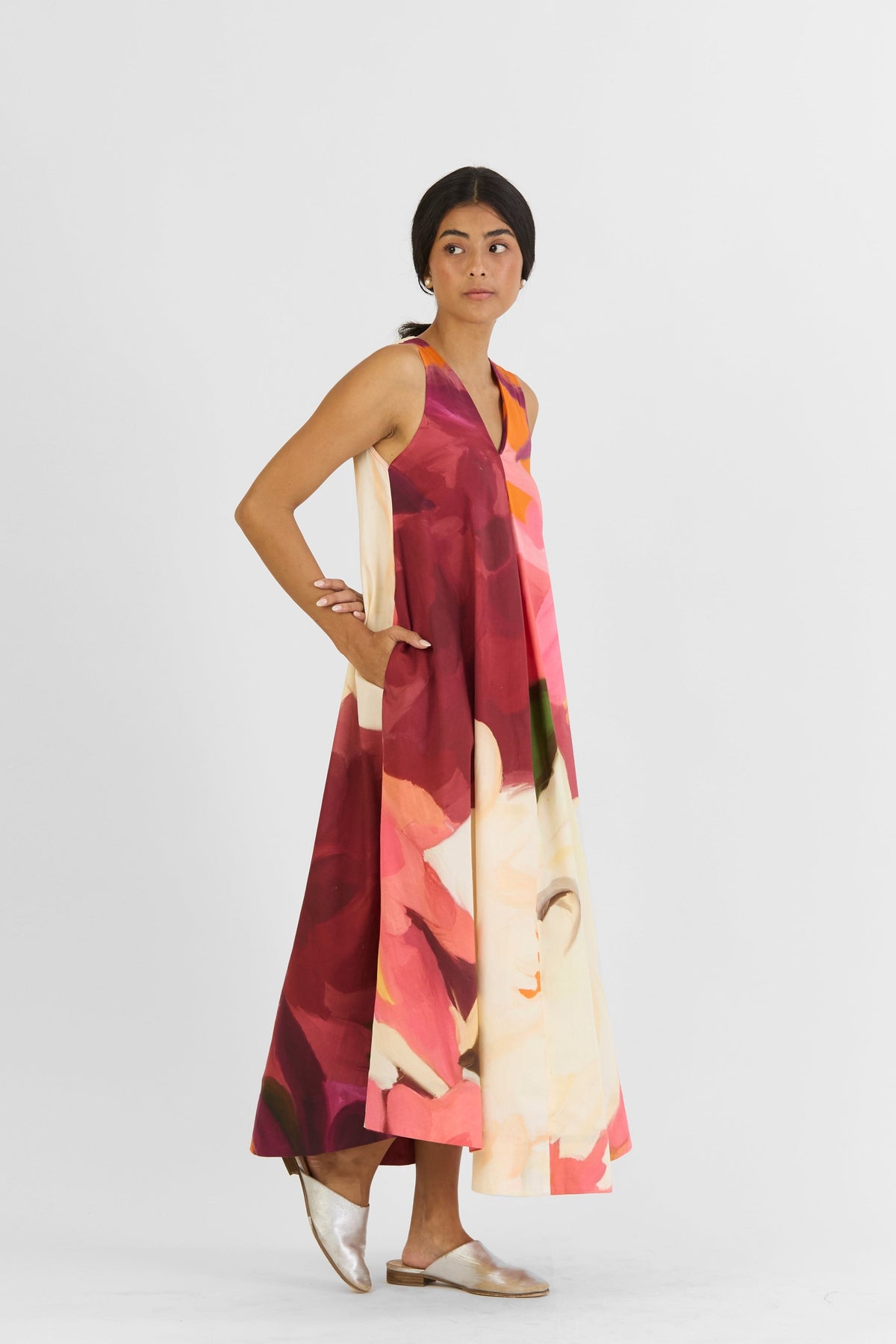 Cherry V Neckline Dress