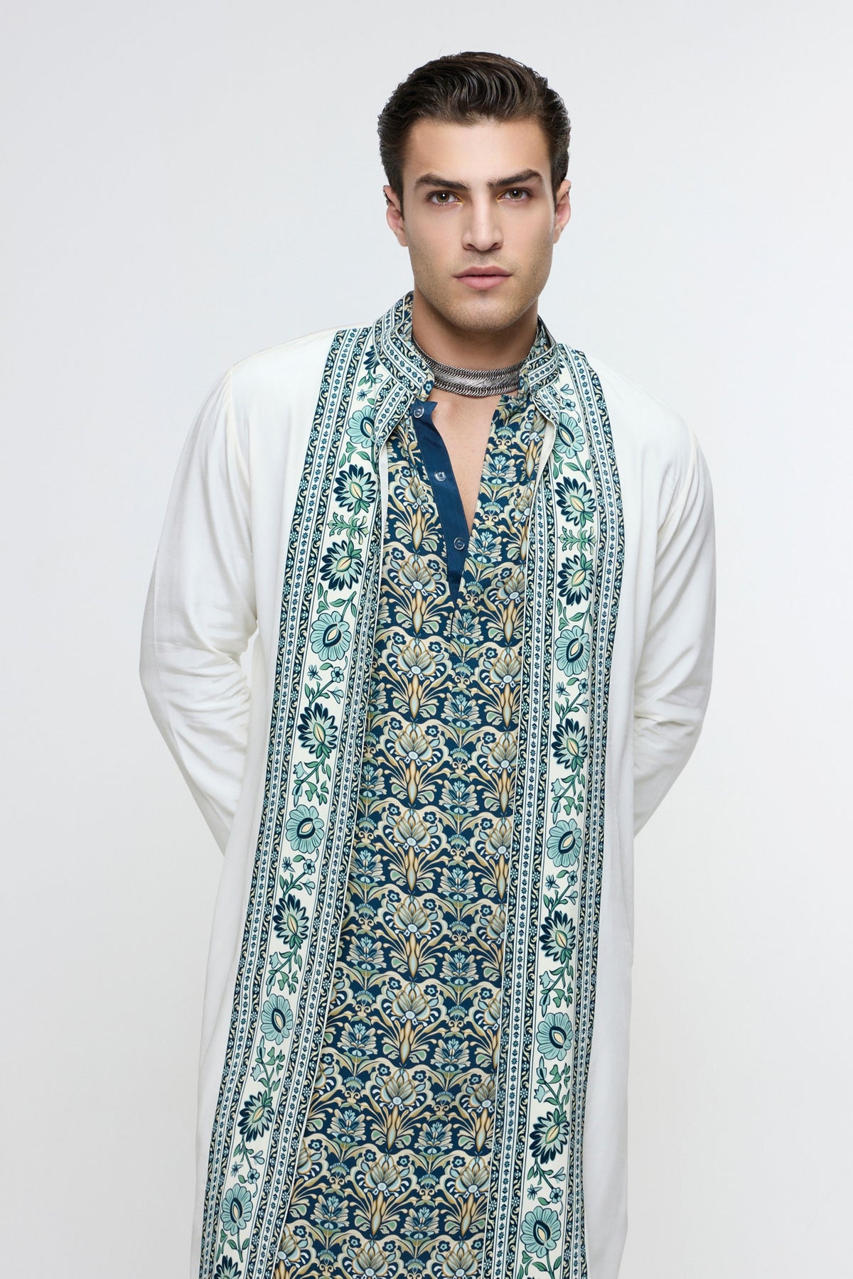 Neel Rolled Up Kurta