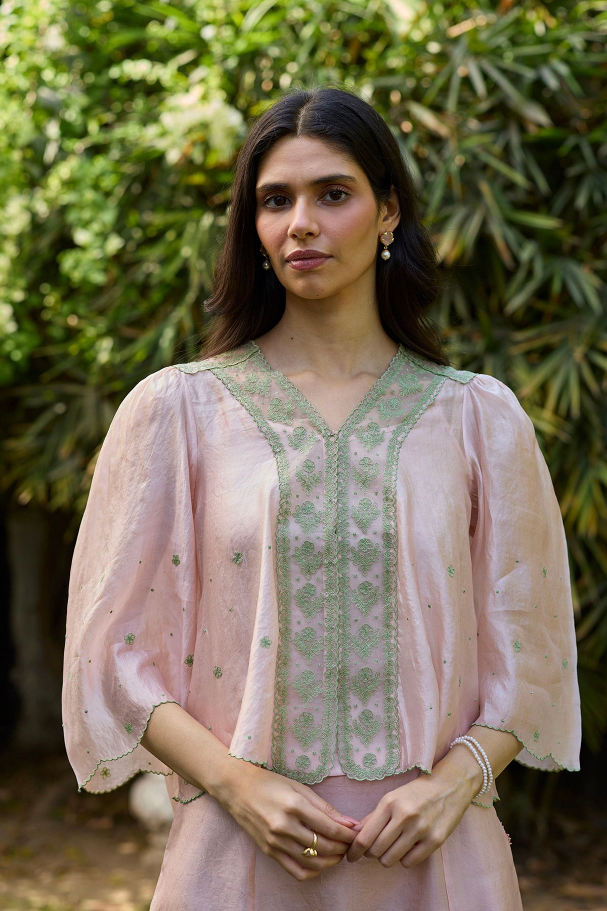 River Fork Pink Embroidered Blouse