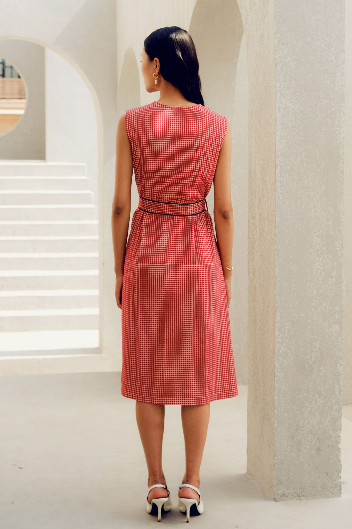 Red Mini Check Dress