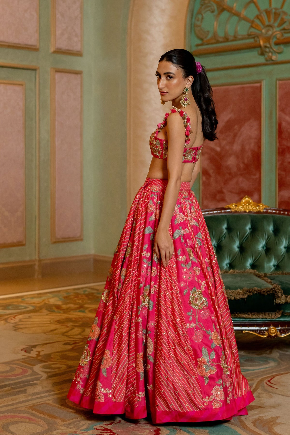 Blooming Floral Printed Lehenga Set.