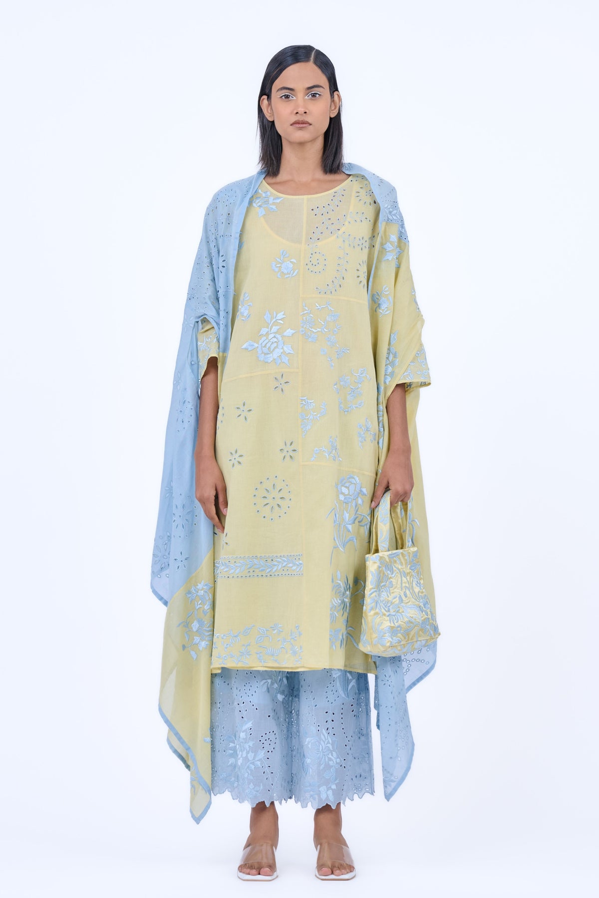 Yellow &amp; Blue Satin Bag
