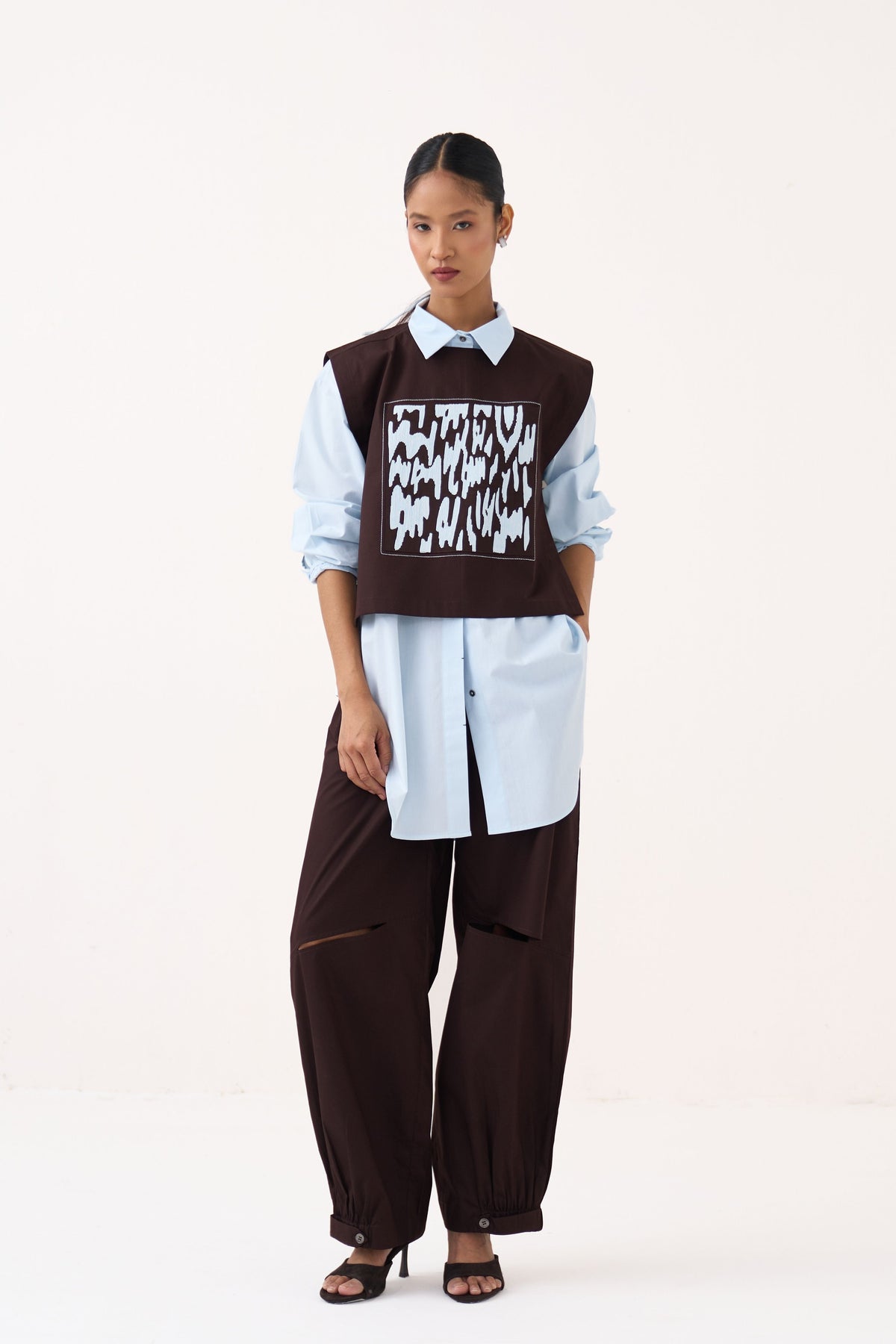 Ice Blue Patch Overlay Co-Ord Set