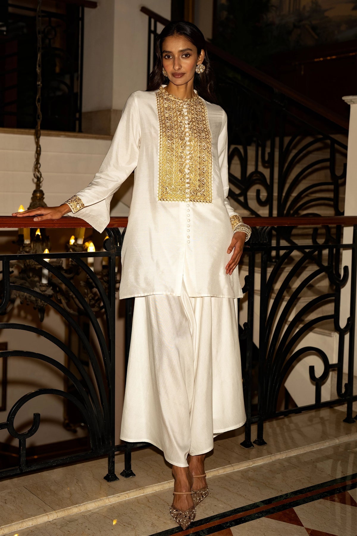 Draped Ivory Culotte