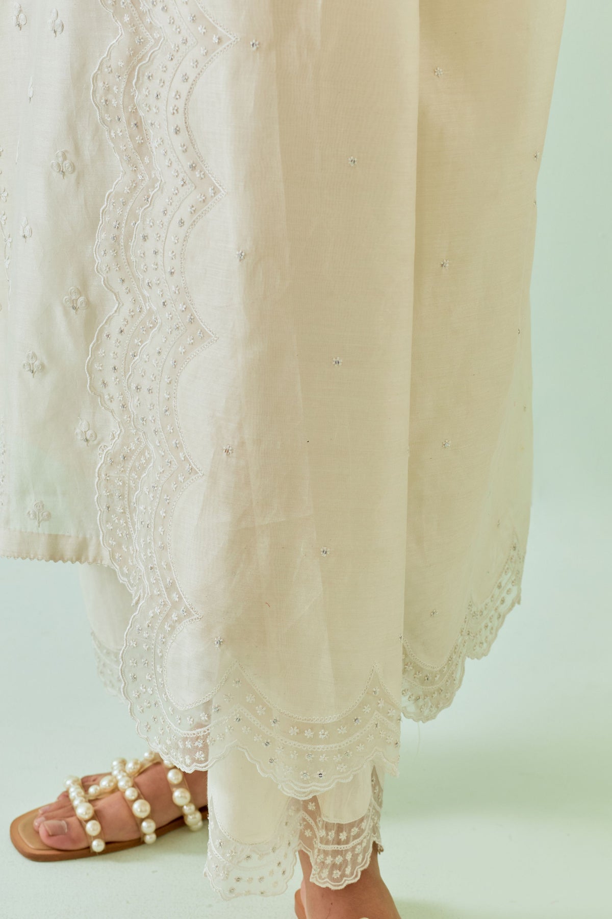 Off White Straight Kurta Set