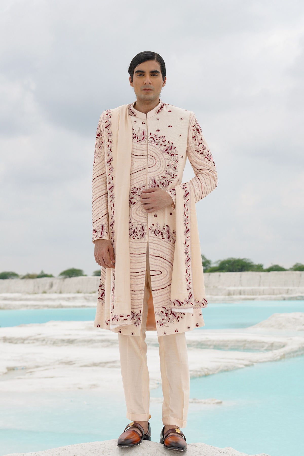 Off White Sherwani Set