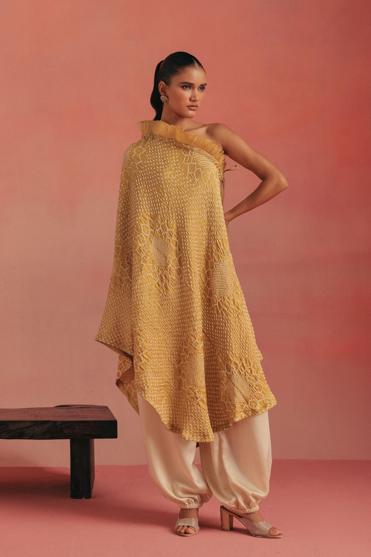 One Shoulder Ruffle Top Set