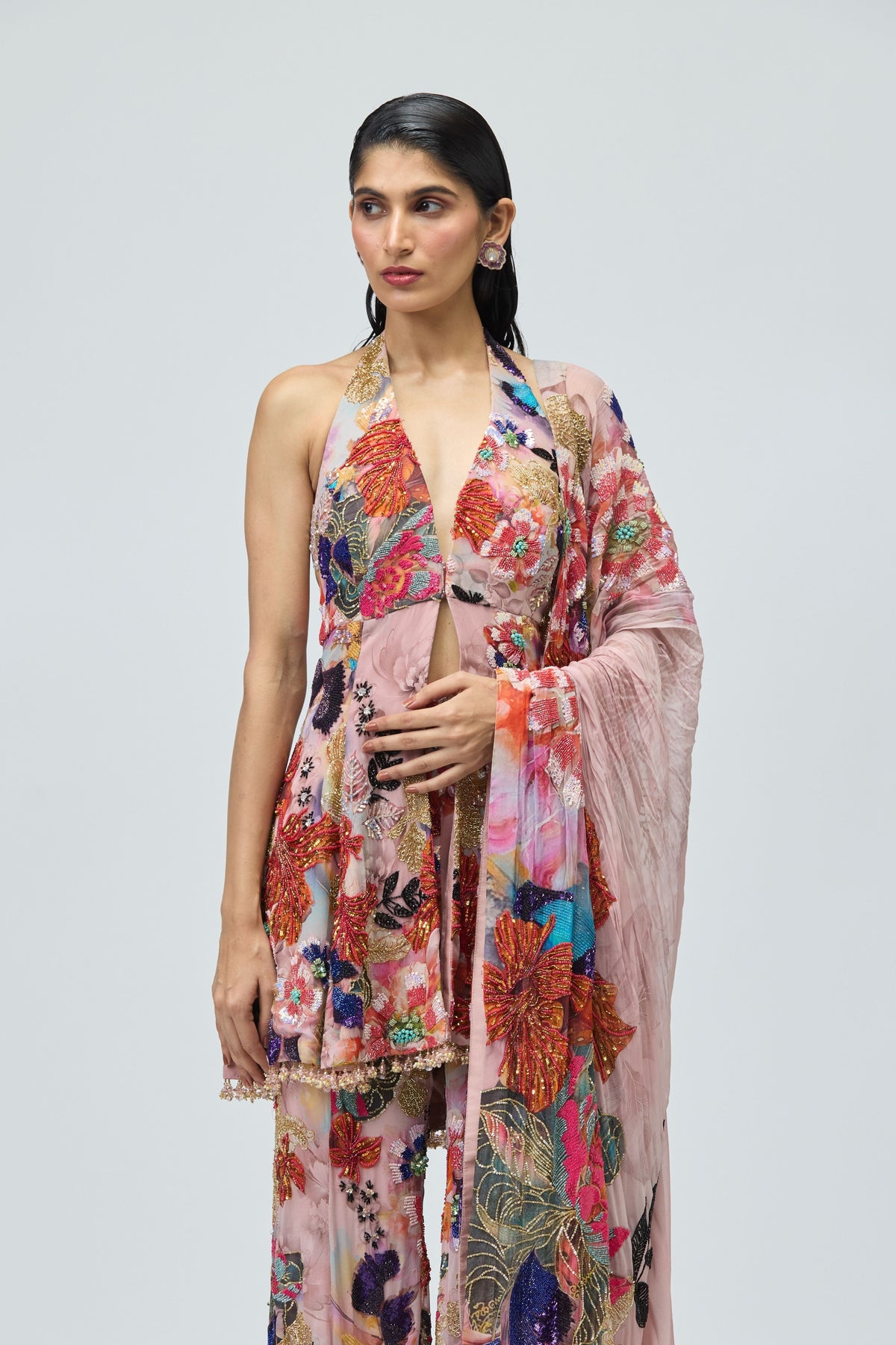 Ggt Halter Neck Sharara Set
