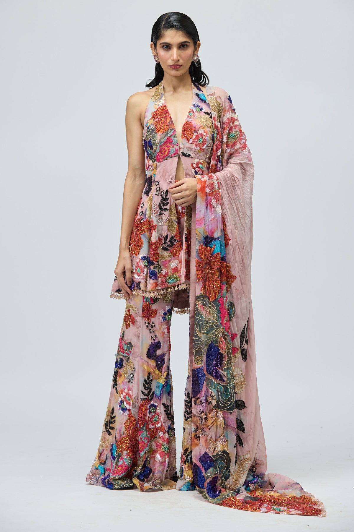 Ggt Halter Neck Sharara Set