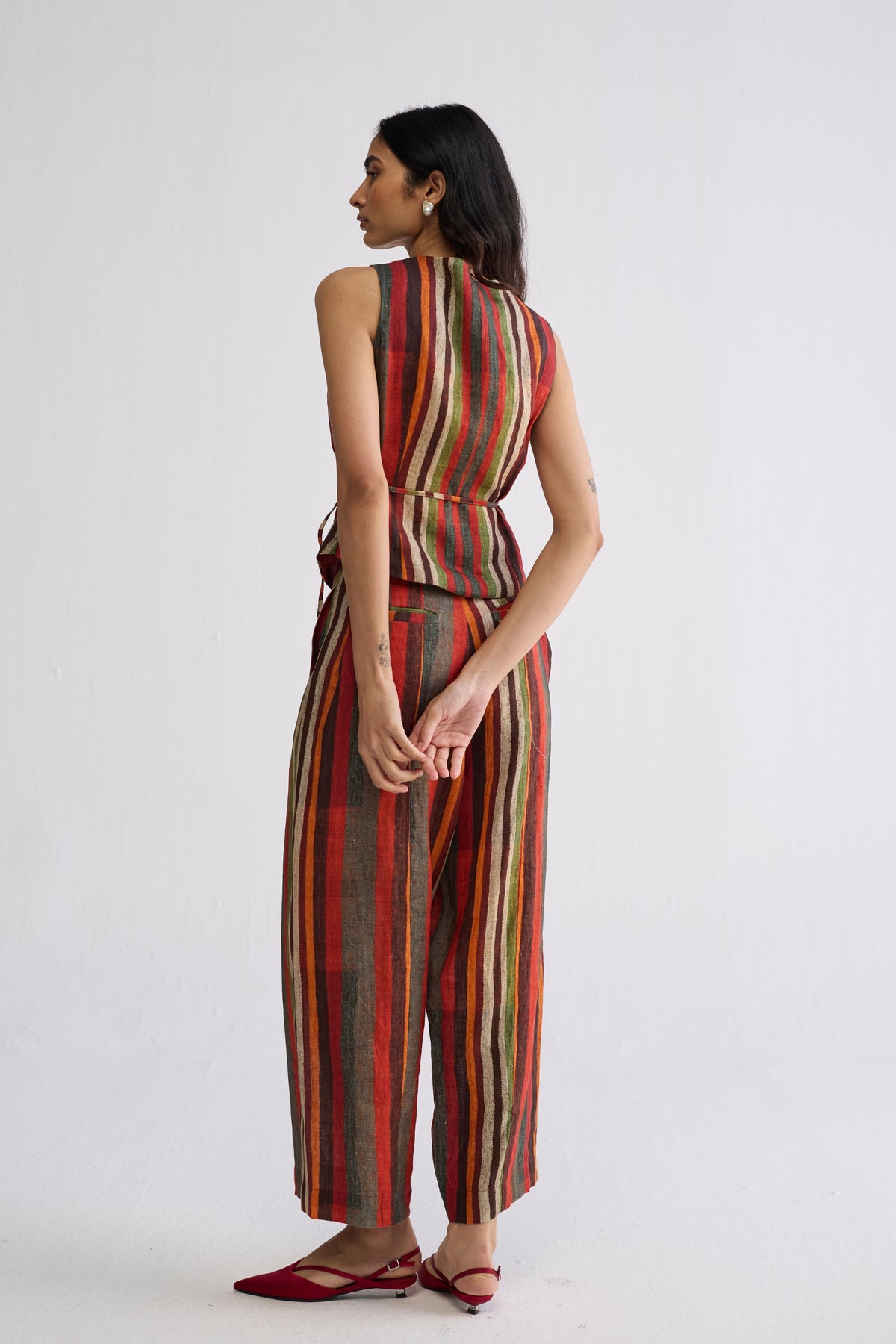 Jilian Tie up Waistcoat Set