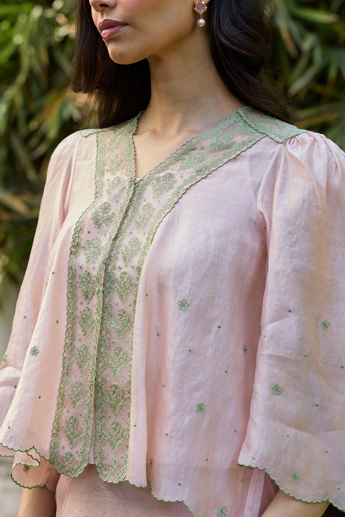 River Fork Pink Embroidered Blouse