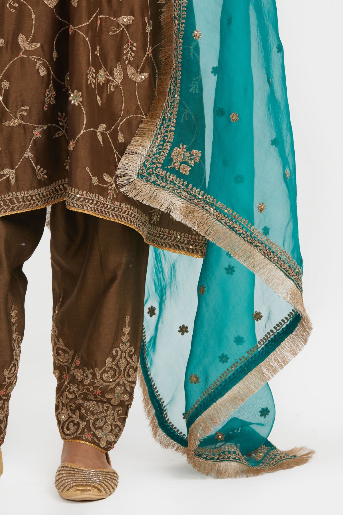 Olive A-line Kurta Set