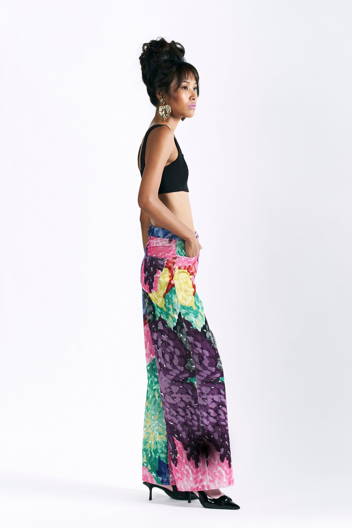 Printed Peonies Pants