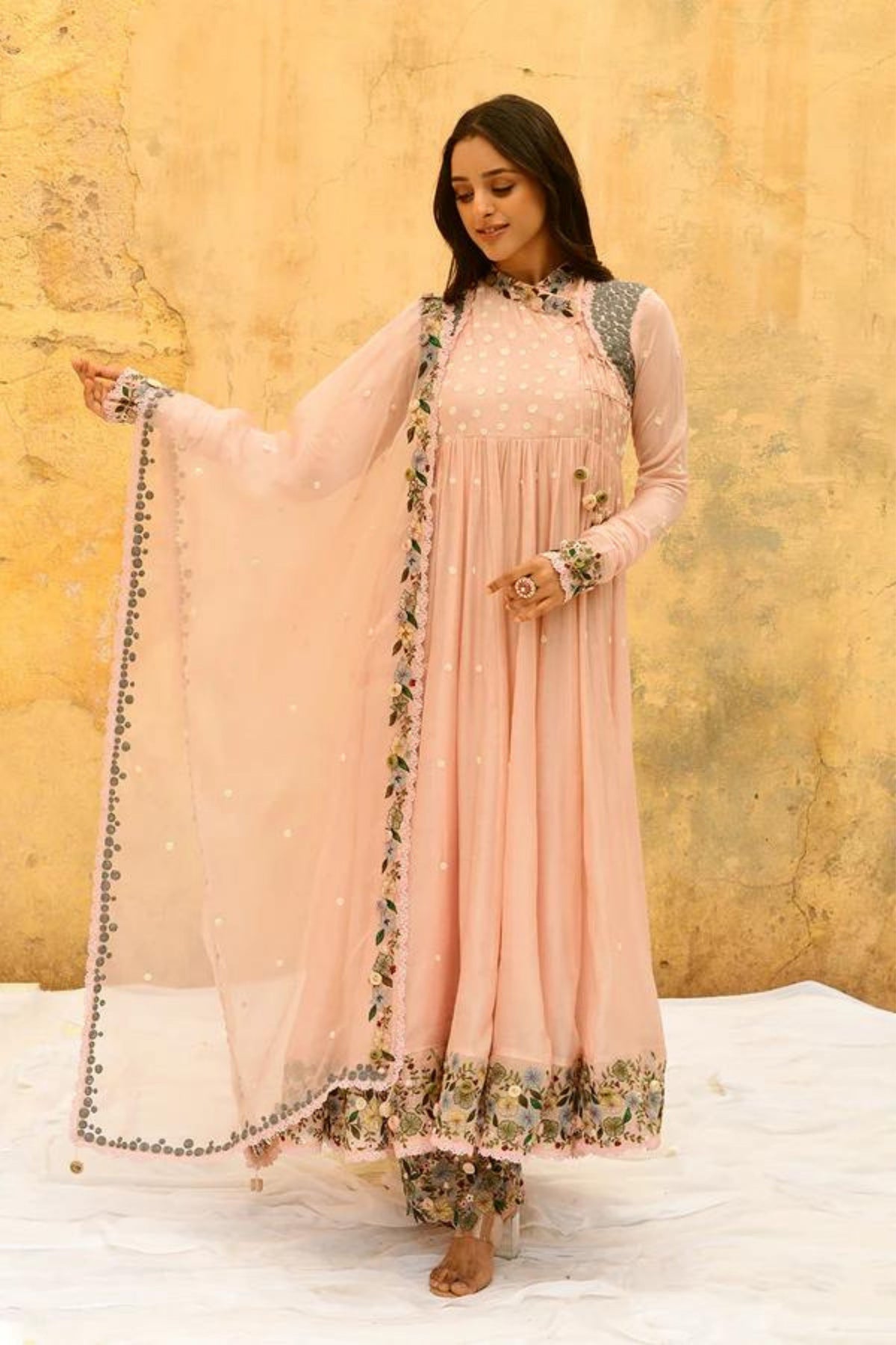 Pink Orchid Poshak Anarkali Set
