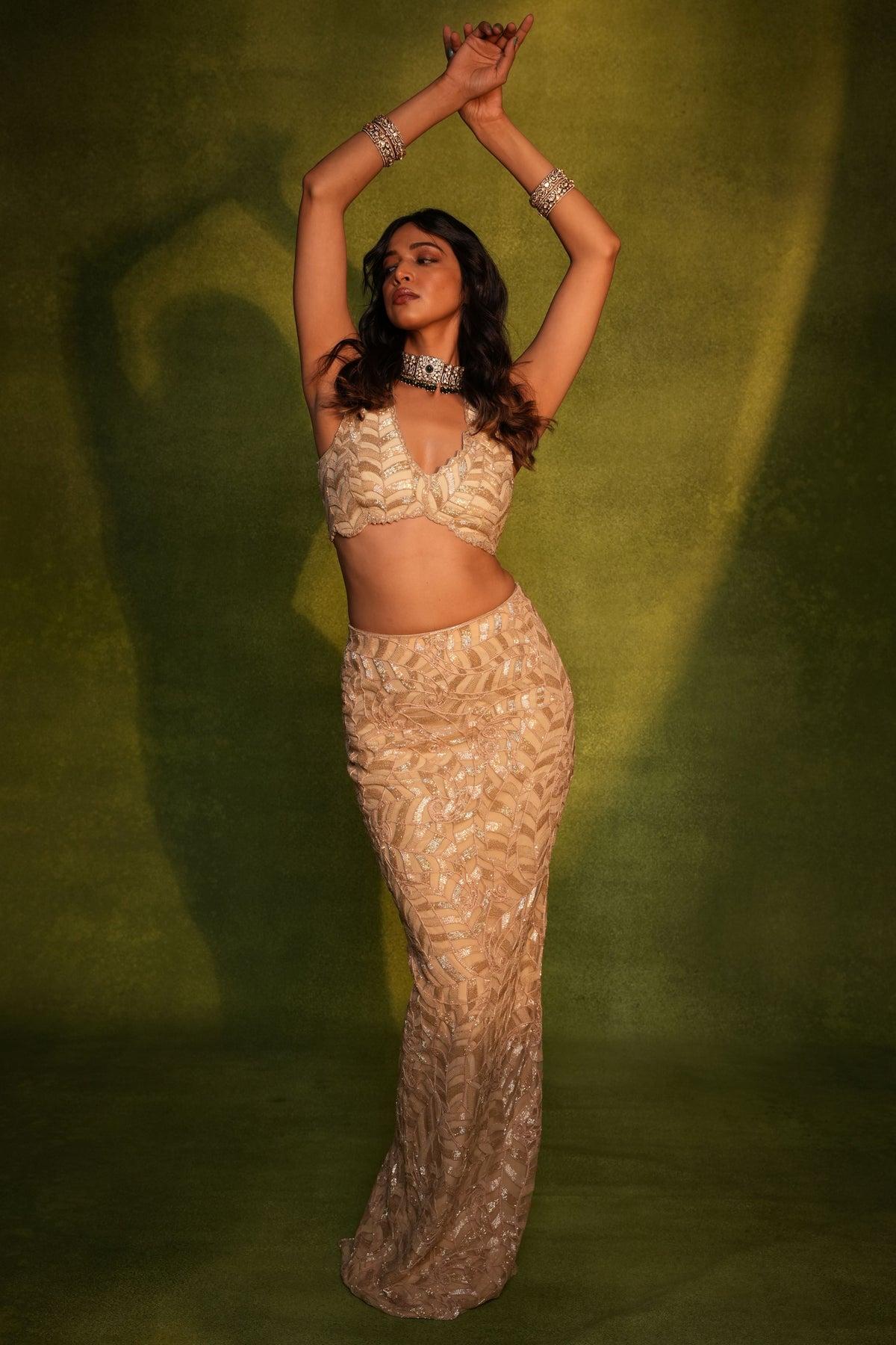 Golden Skirt Set