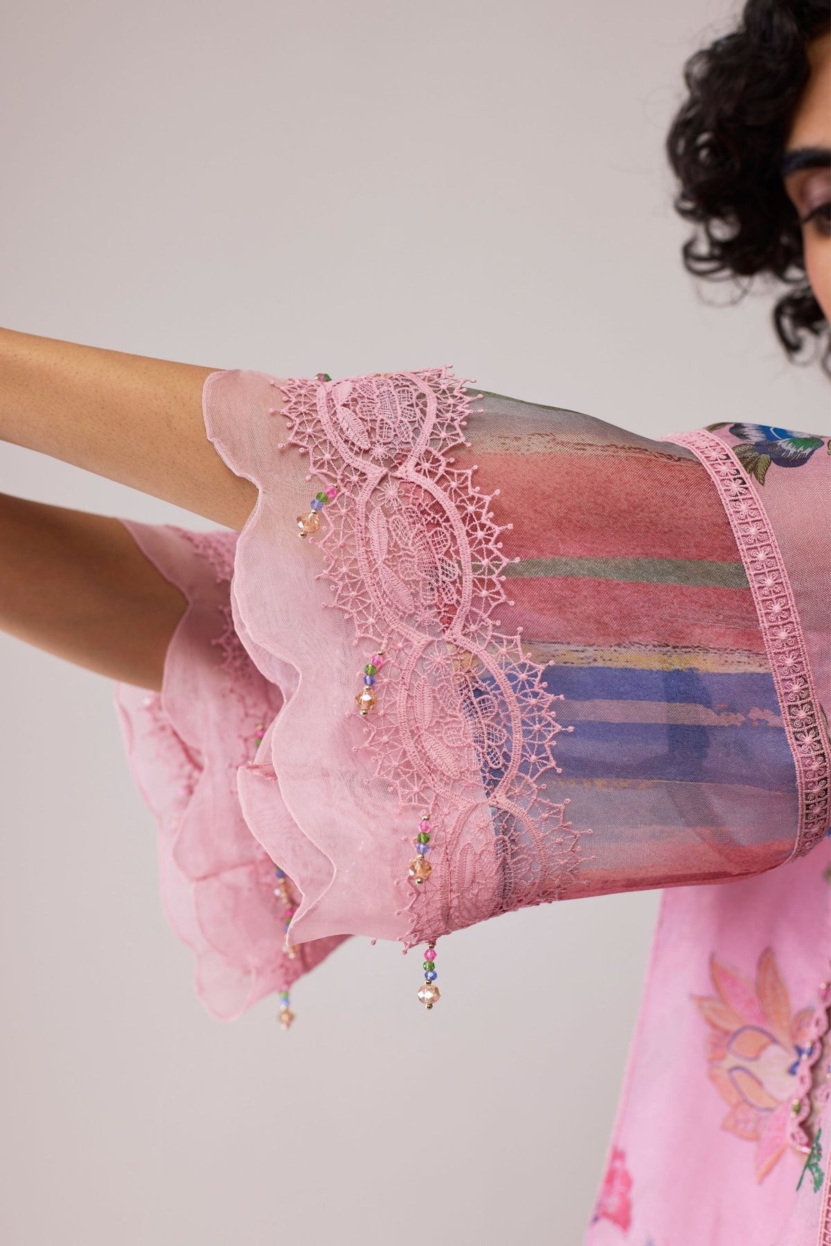 Farida Pink Print Kurta Set