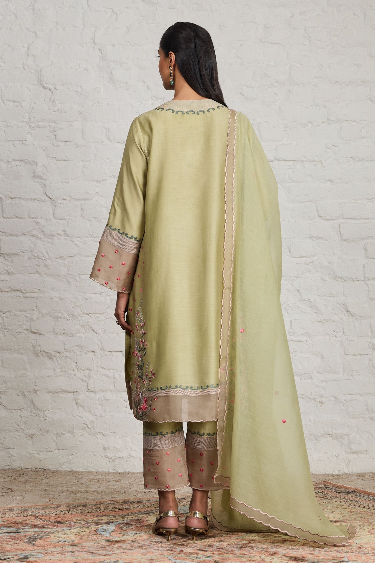 Sage Green Long Kurta Set