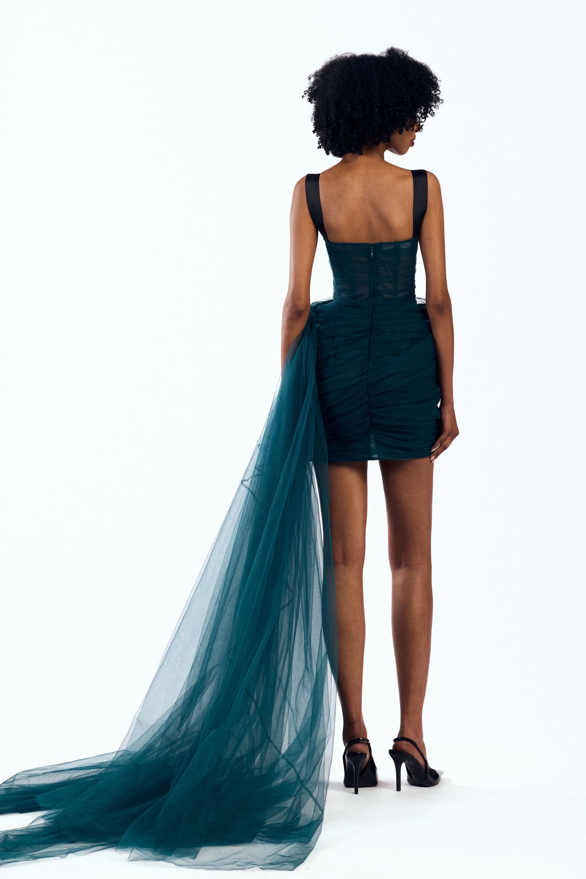 Draped Corsetted Mini Dress