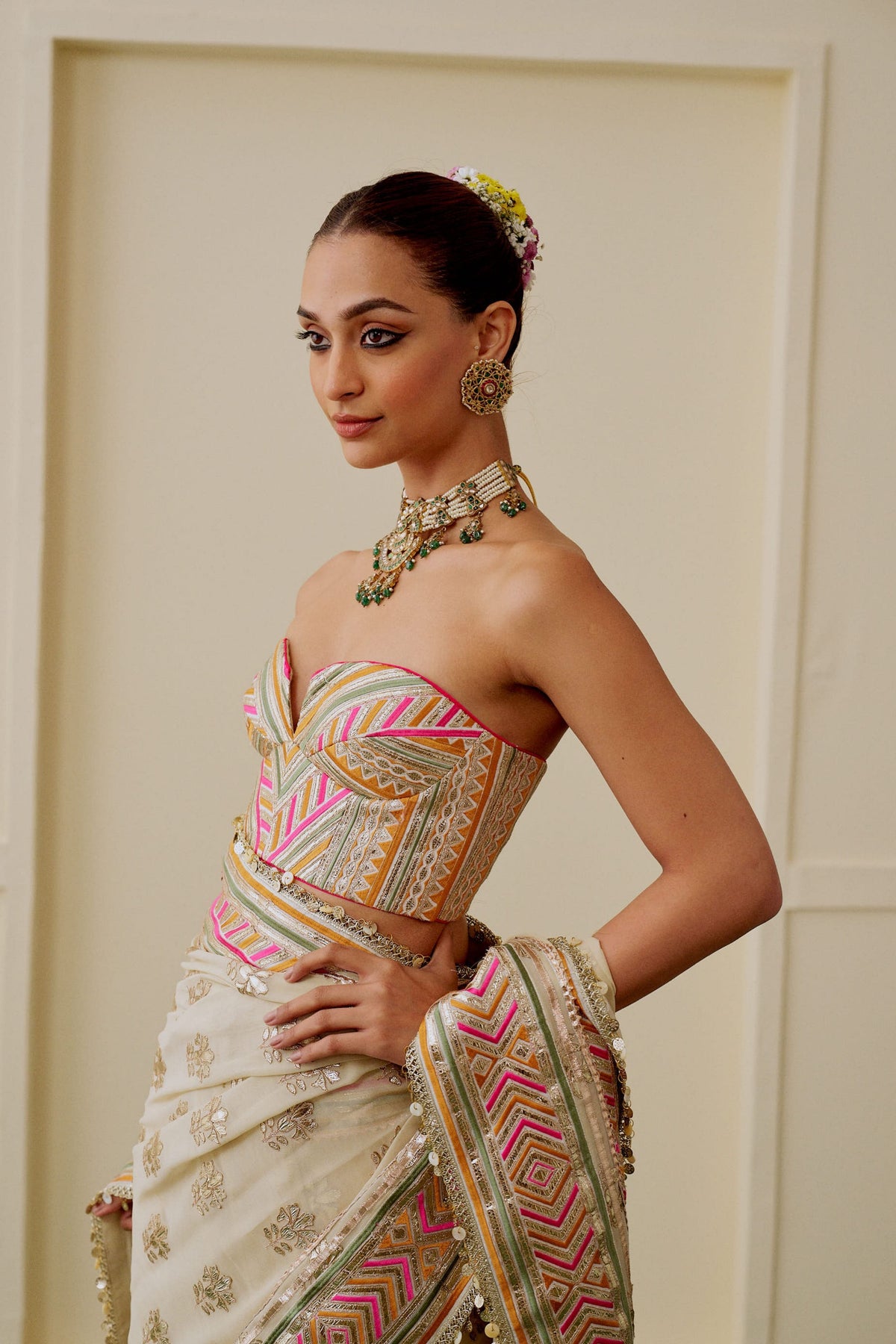 Zehn Draped Saree Set