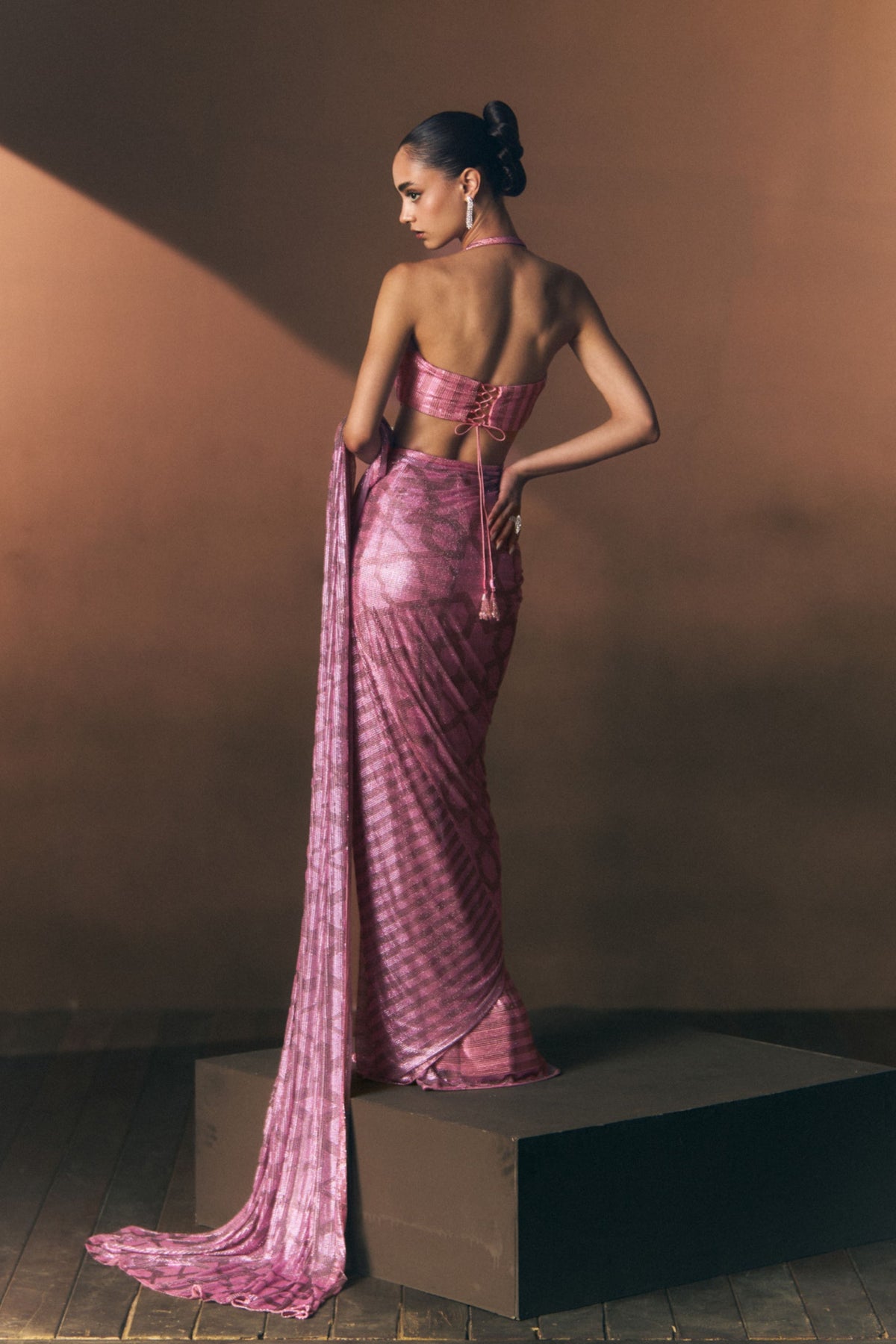 Coral Drape Saree Set