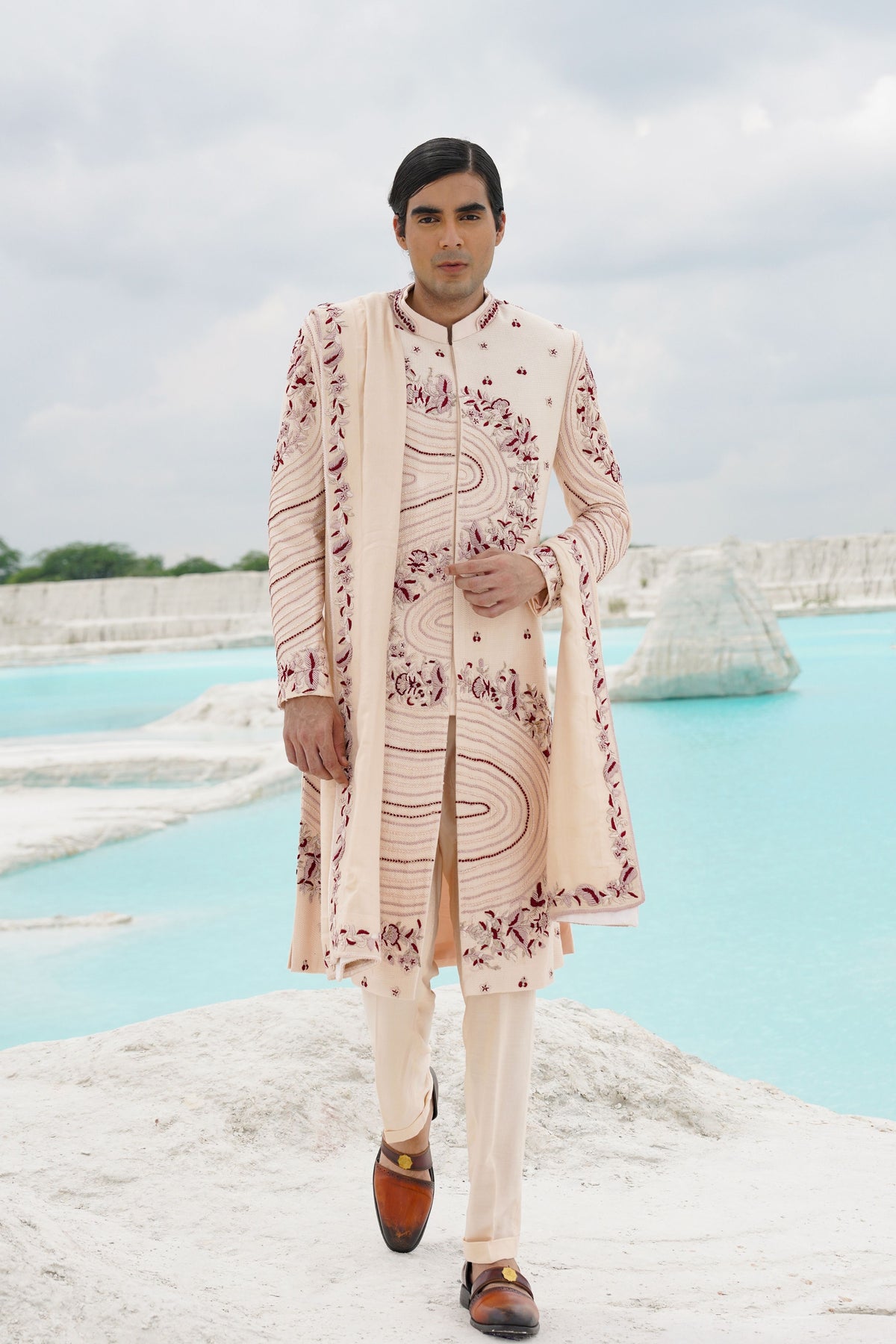 Off White Sherwani Set