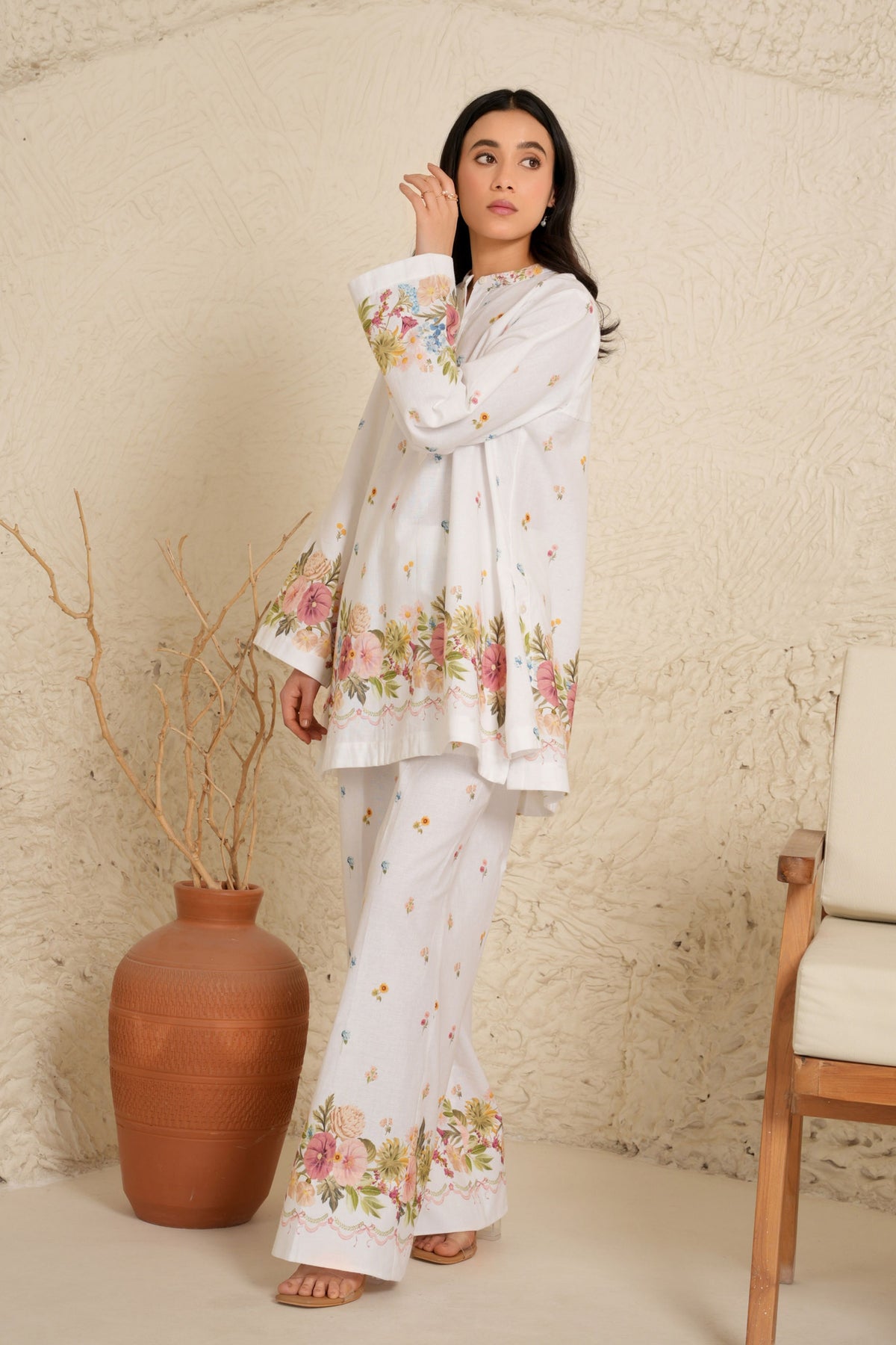 White Floral Co-ord Set