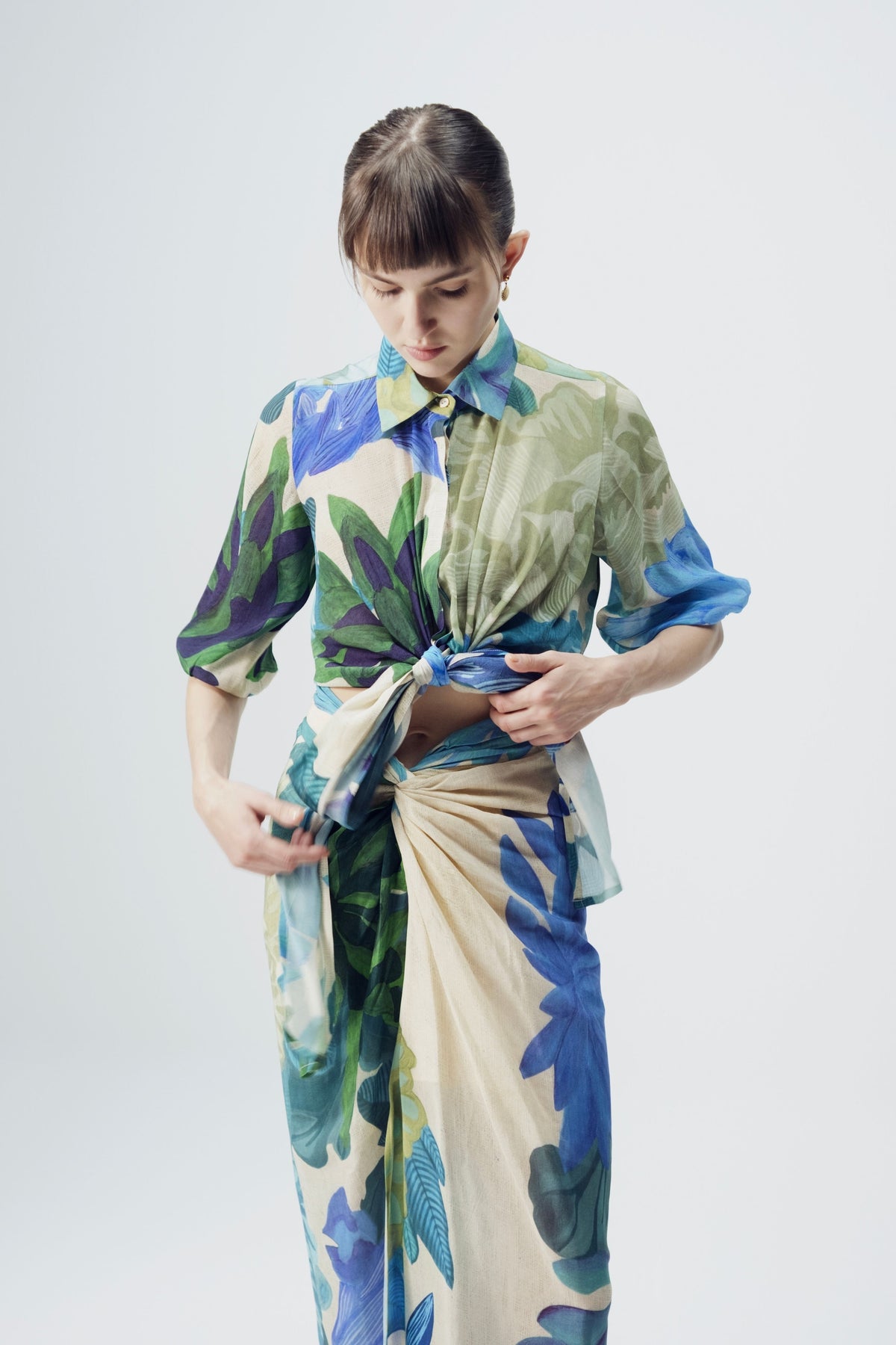 Garden Party Tie up Top and Skirt Set