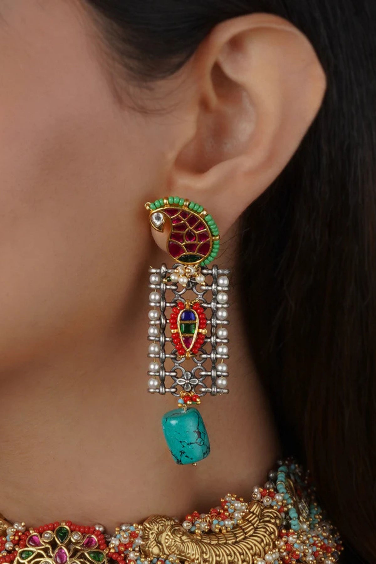 Multicolor Tribal Necklace Set