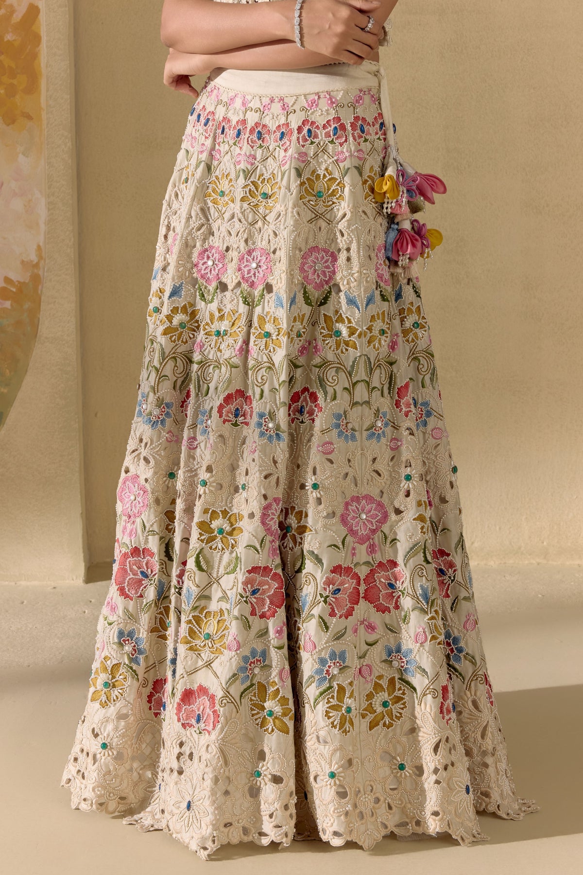 Ivory Floral Bloom Lehenga