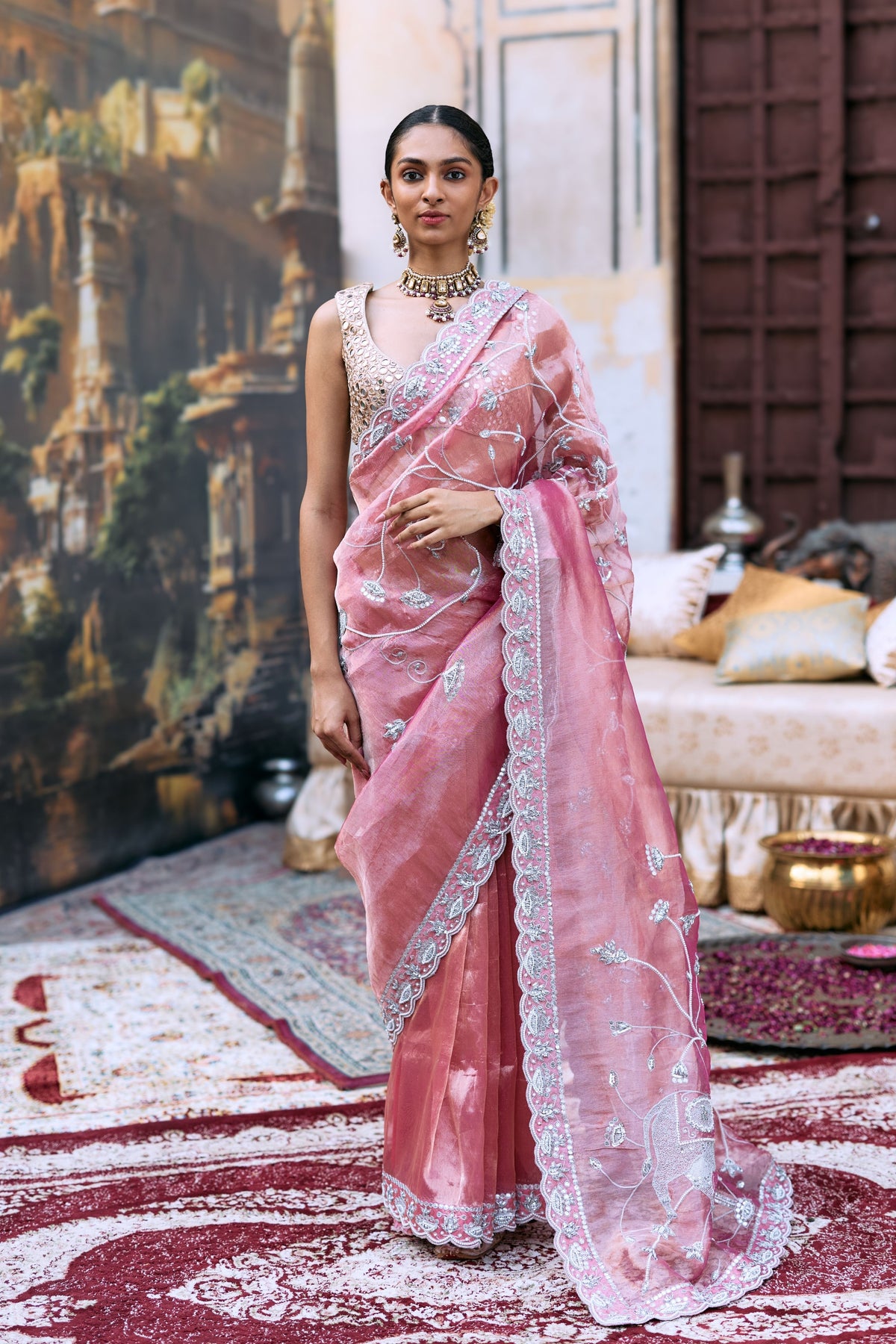 Krishna Shveta Saree Set