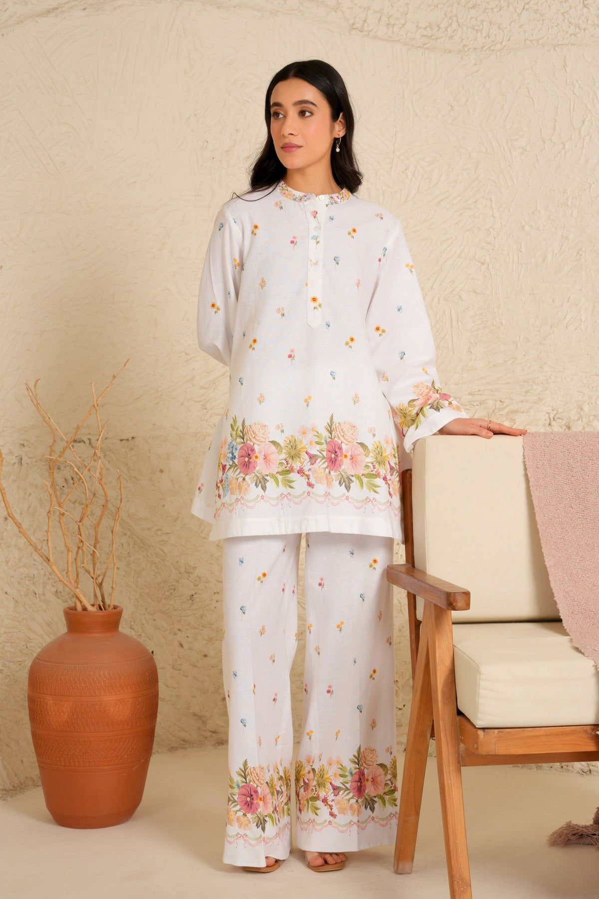 White Floral Co-ord Set