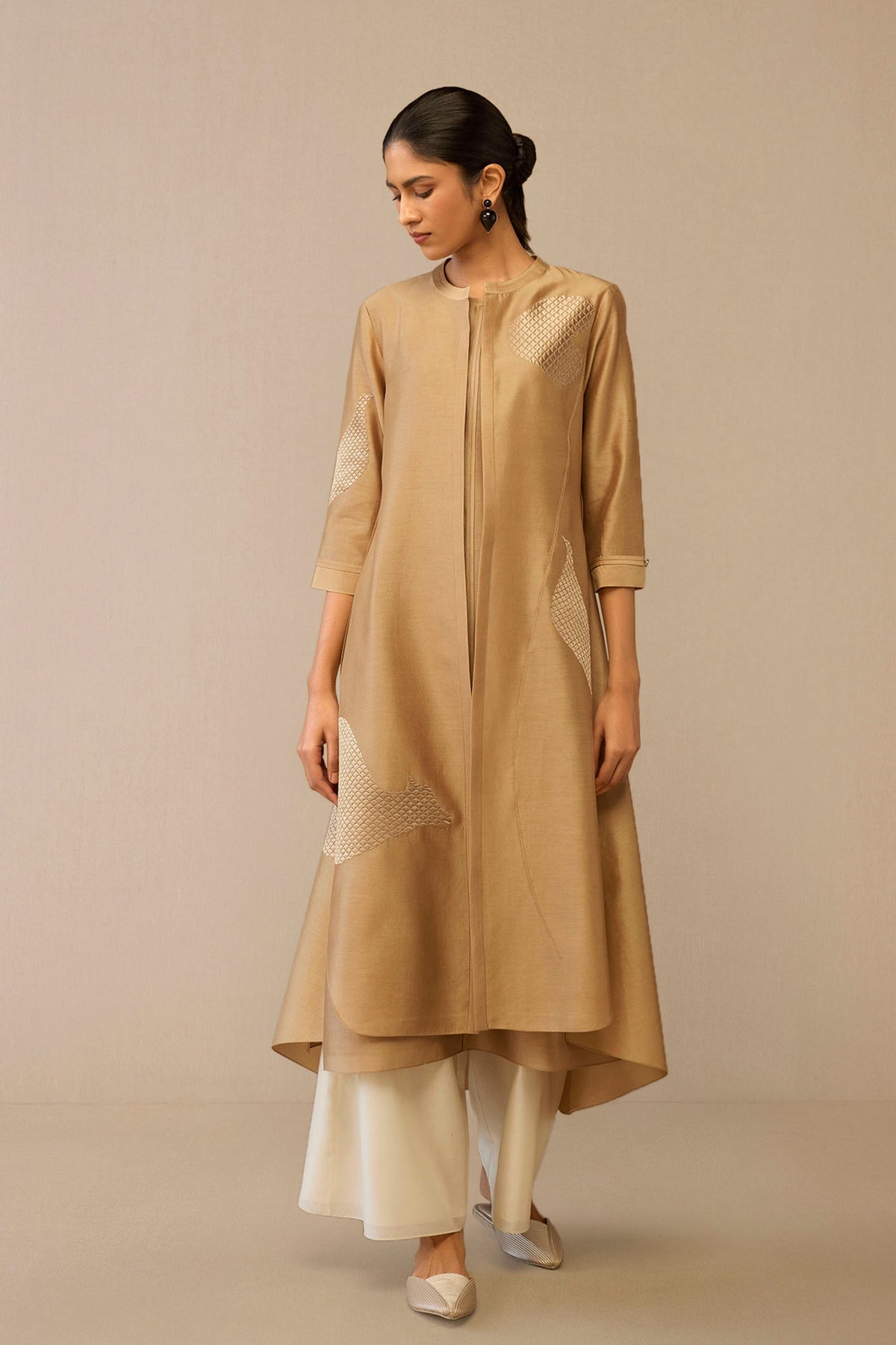 Beige Dilzan Jacket Set