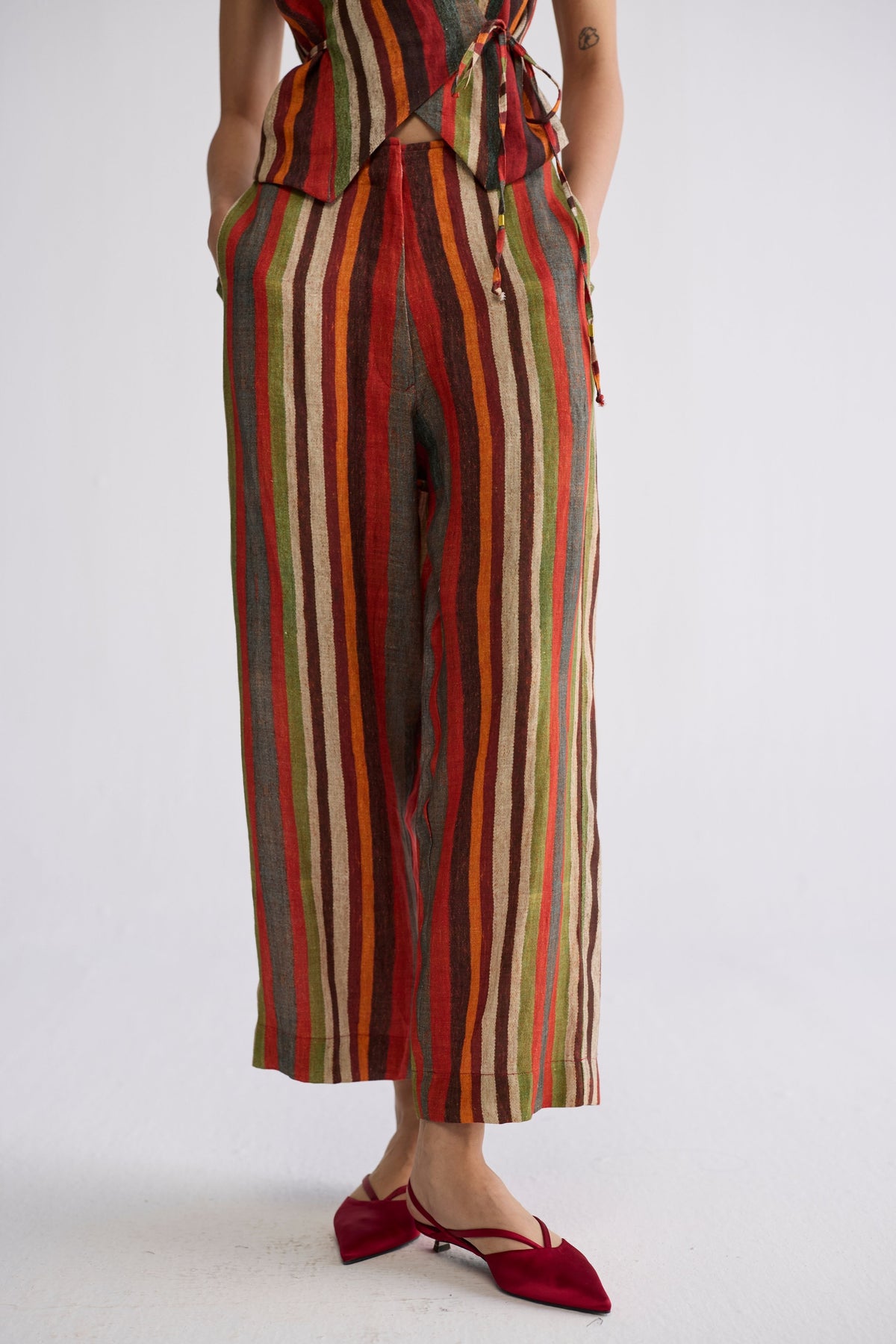 Jilian Tie up Waistcoat Set