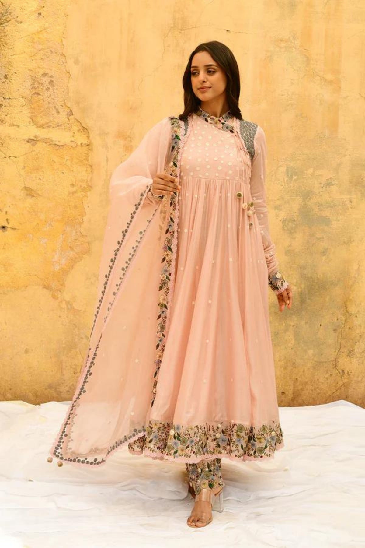 Pink Orchid Poshak Anarkali Set