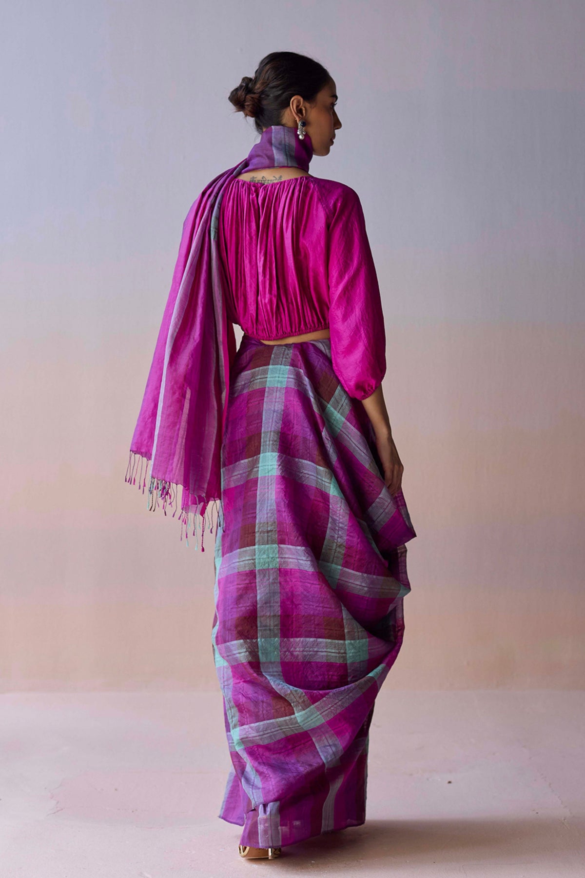 Aurora Checkered Saree