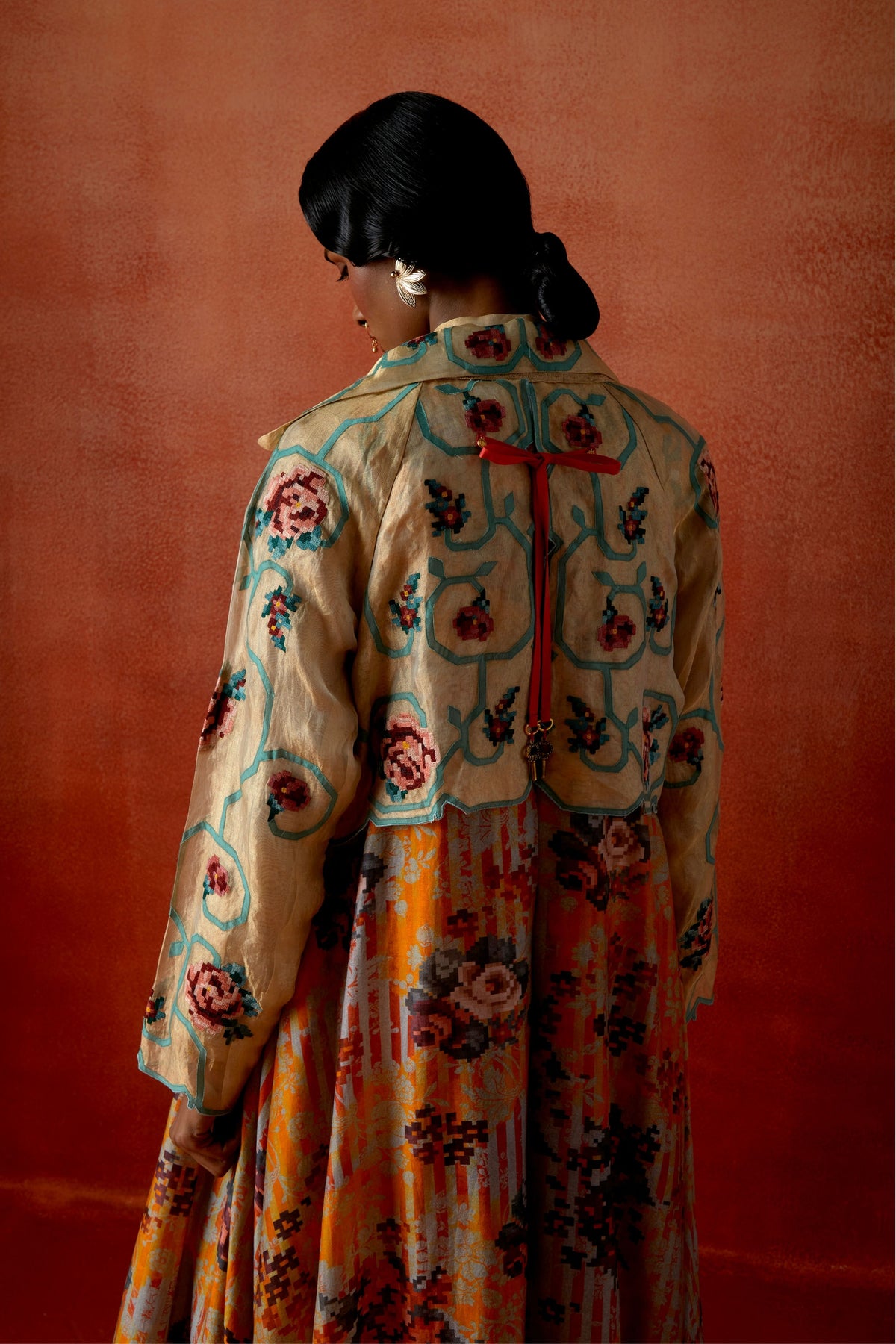 Printed Long Trench Coat