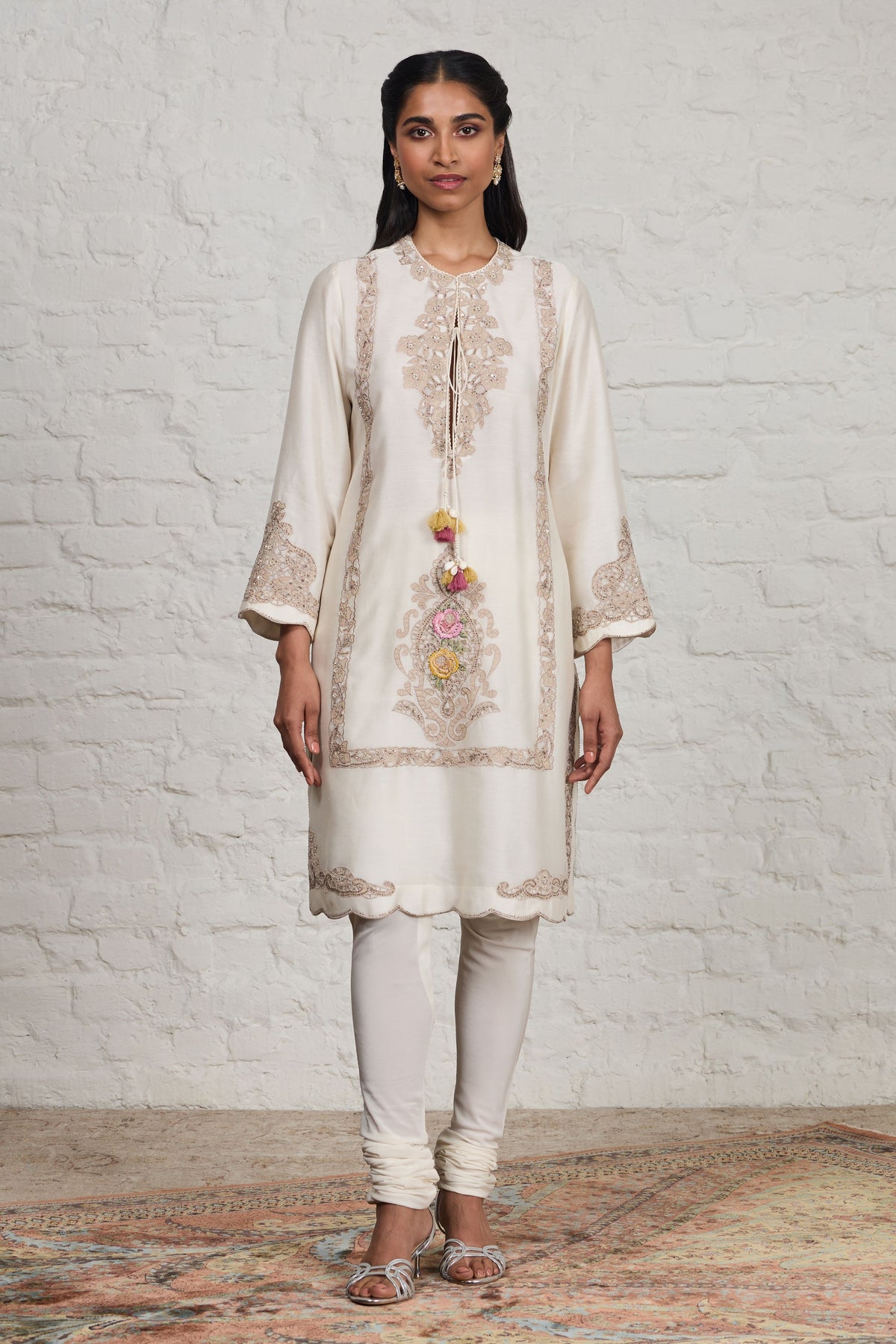 Off-white Long Kurta Set