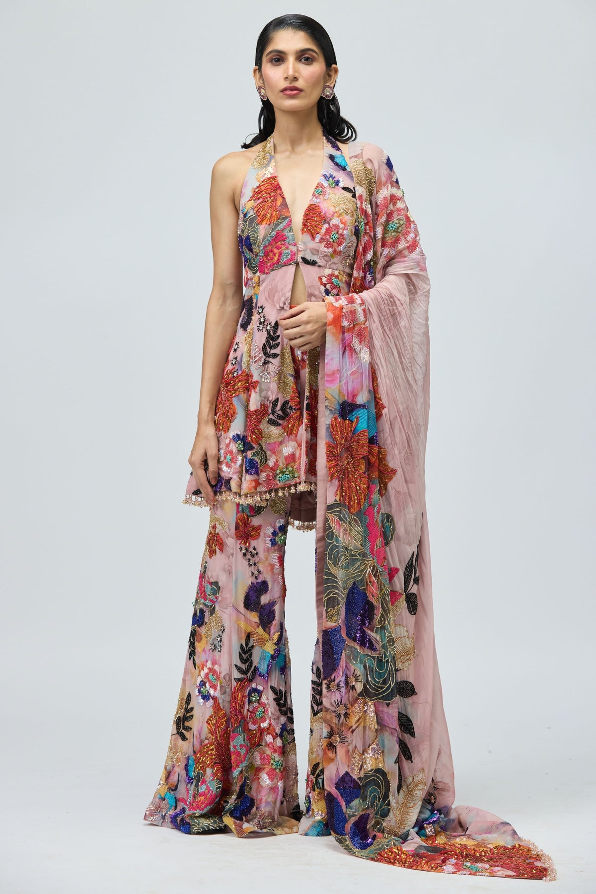 Ggt Halter Neck Sharara Set