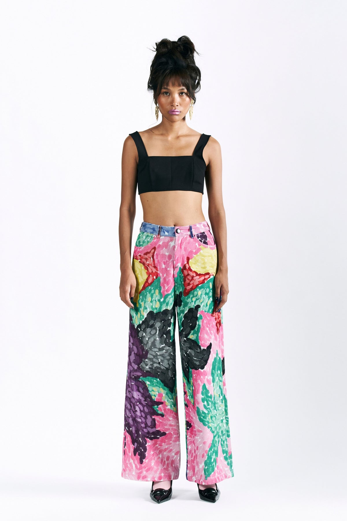 Printed Peonies Pants