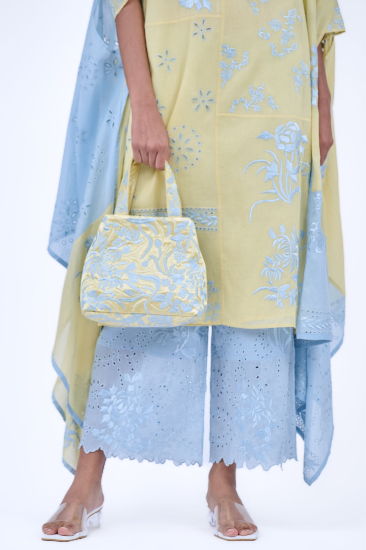 Yellow &amp; Blue Satin Bag
