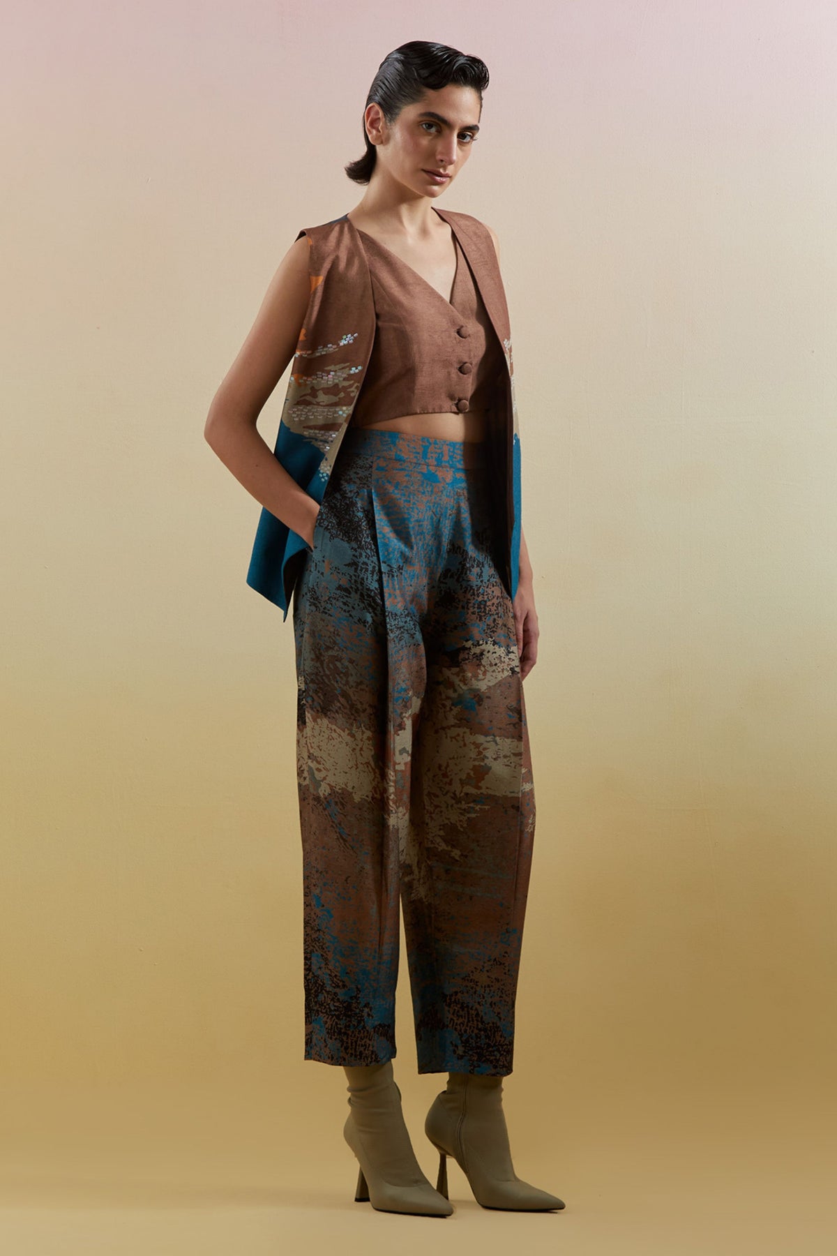 Gliss Brown & Blue Co-ord Set