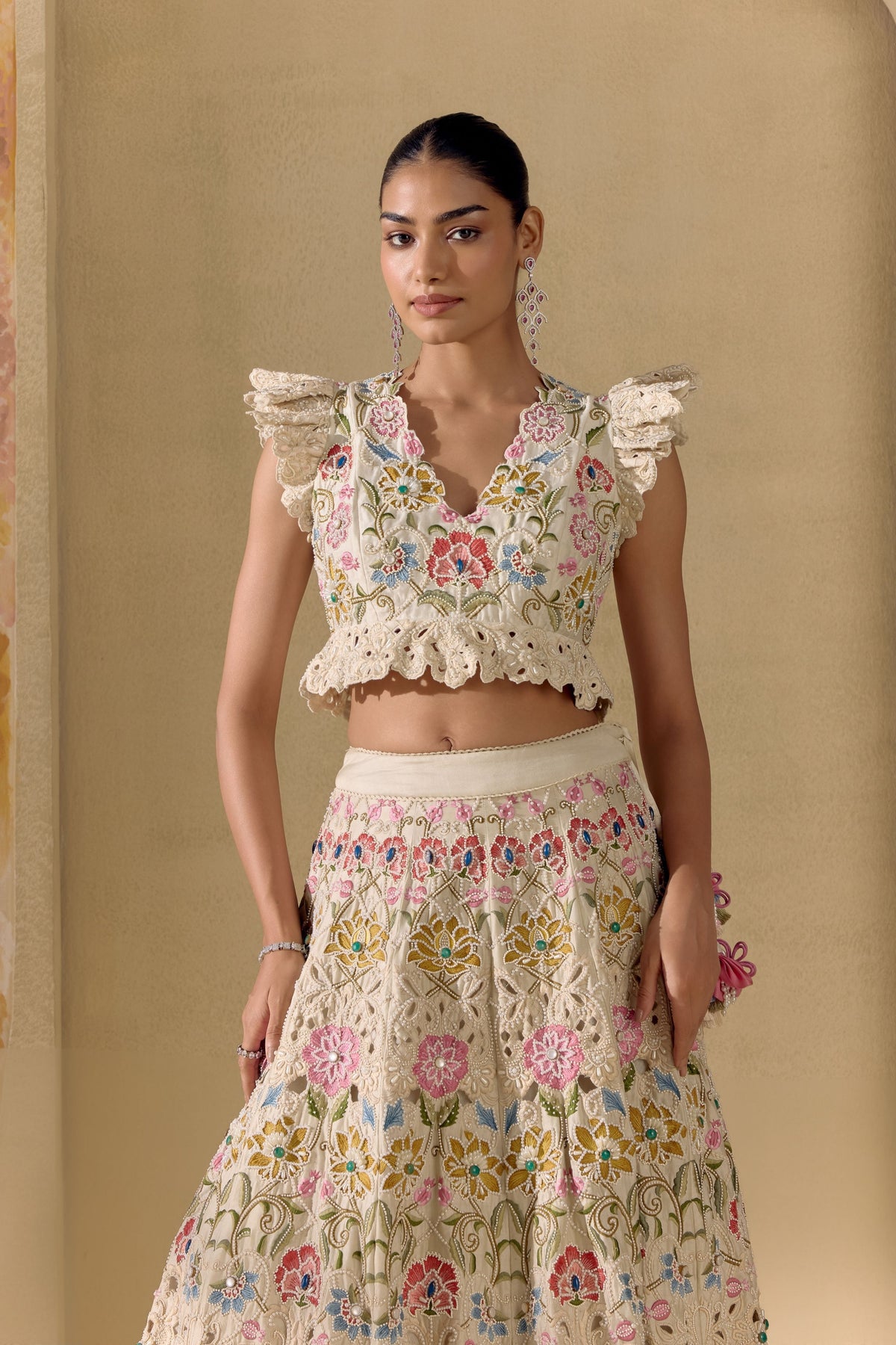 Ivory Floral Bloom Bustier