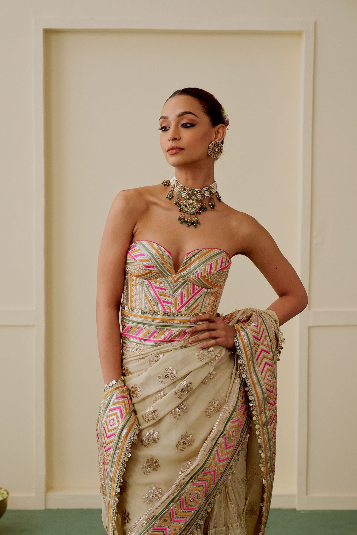 Zehn Draped Saree Set