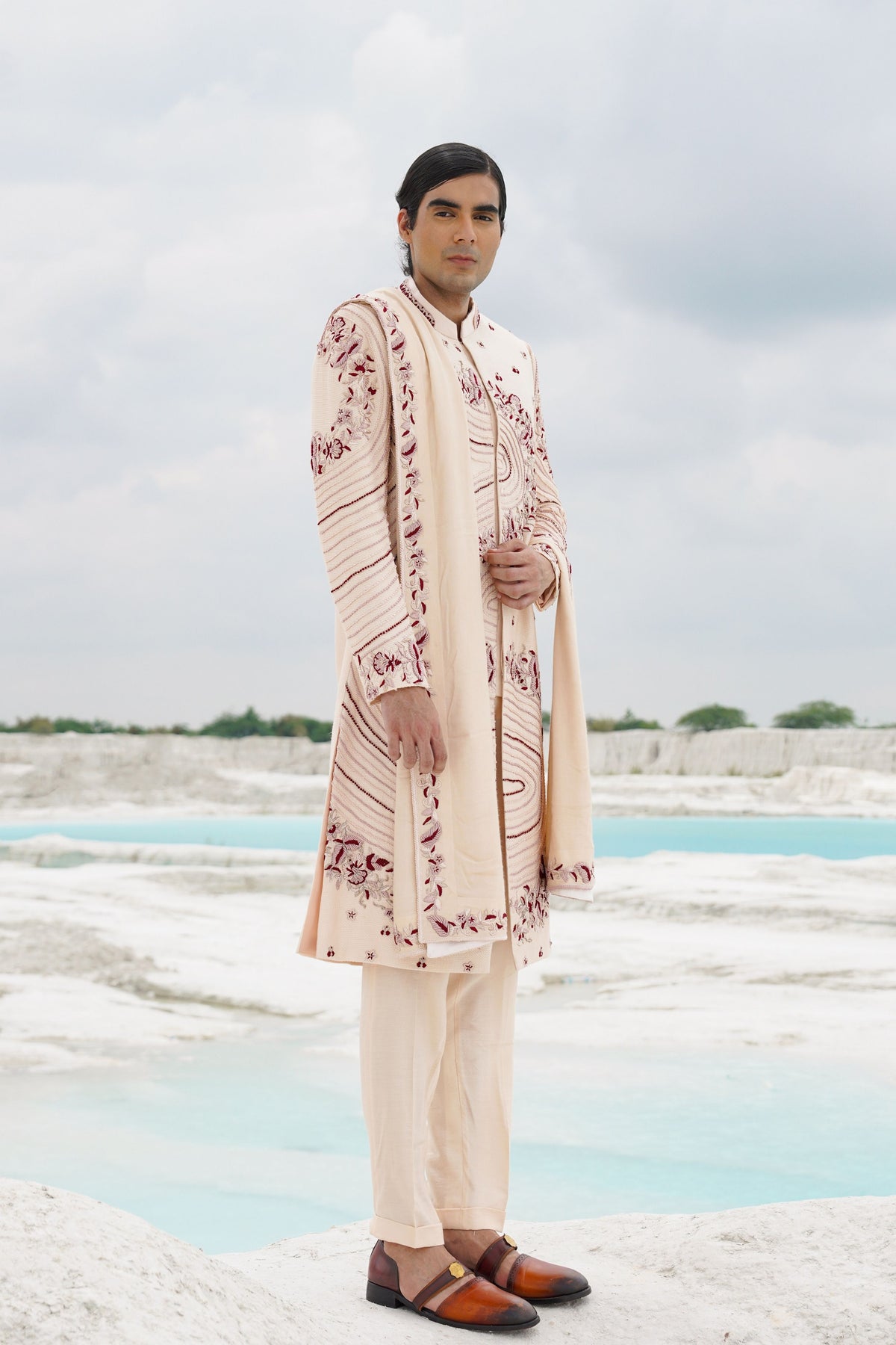 Off White Sherwani Set