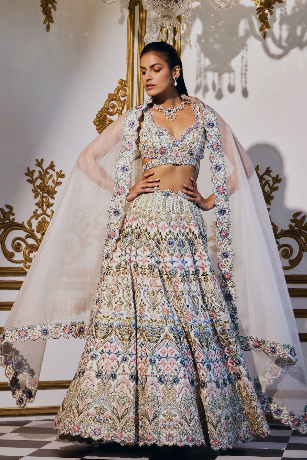 Solene Full Jaal  Lehenga Set