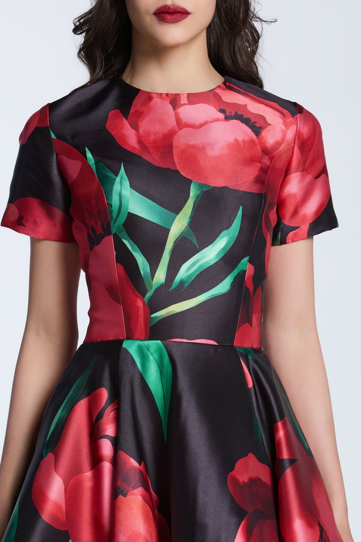 Floral Red Flat Midi